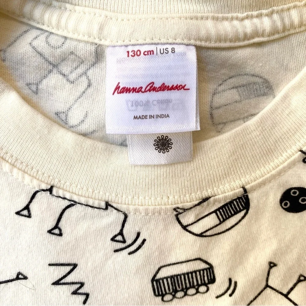 Hanna Andersson Kids Long John Pajama Top – Robots Print – Size 130 (US 8), NWOT